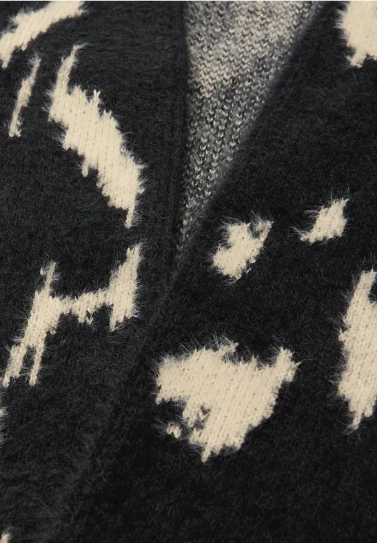Zacht jacquard vest anthra grey