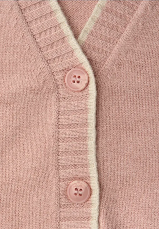 Cardigan mit Kontrastdetails faded rose mel.