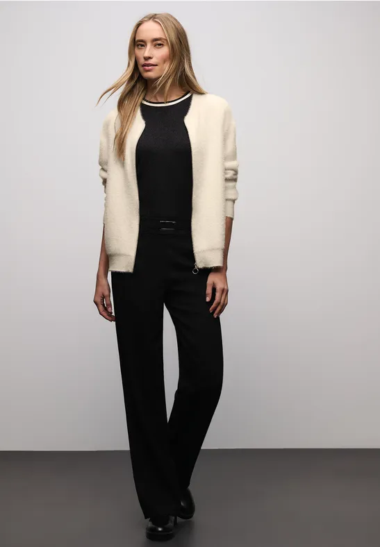 Cardigan im Blouson-Look soft beige