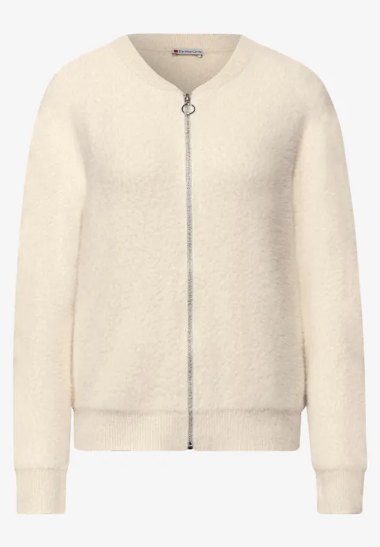 Cardigan im Blouson-Look soft beige