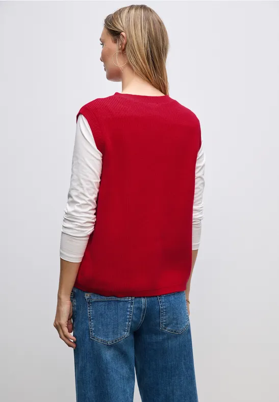 Ärmelloser Cosy Cardigan racing red
