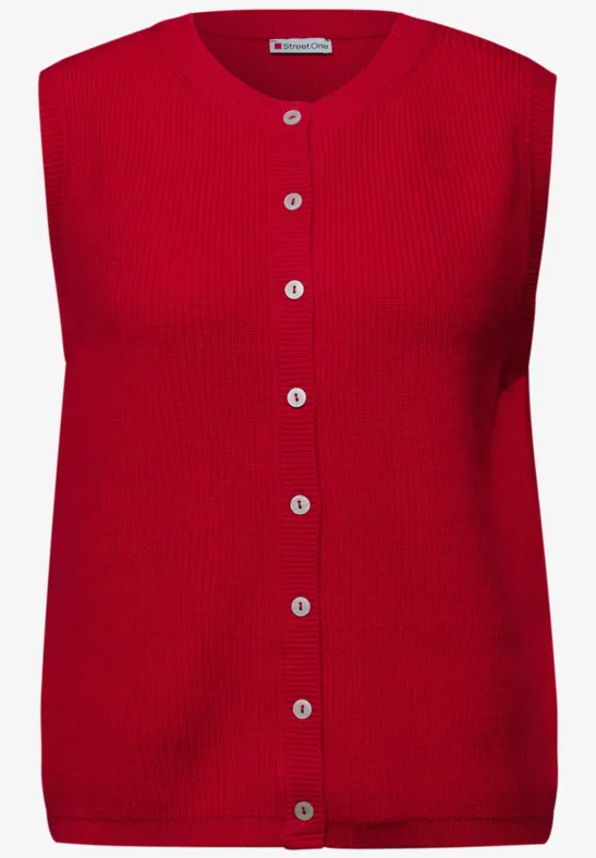 Ärmelloser Cosy Cardigan racing red