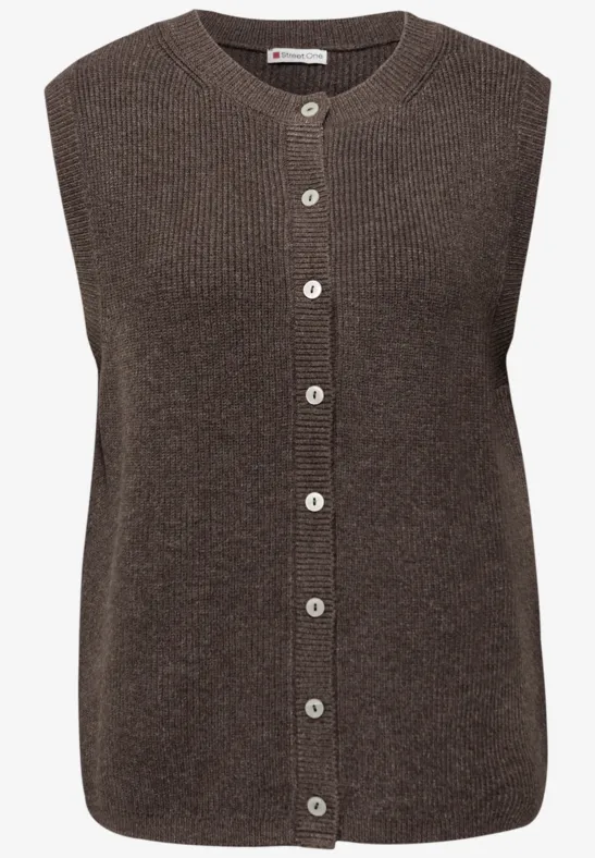 Ärmelloser Cosy Cardigan dark nomad brown mel.