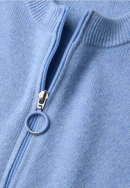 Gezellig vest frosted blue mel.