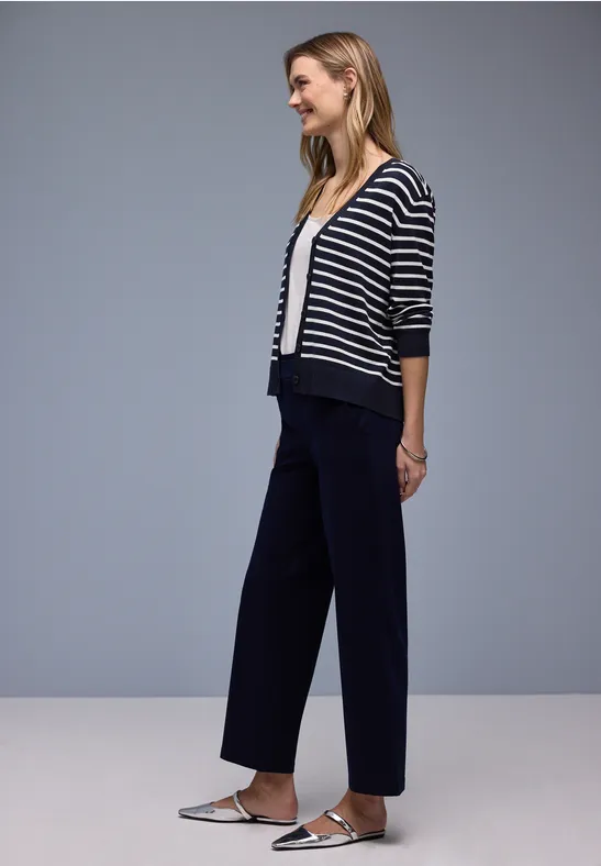 Gestreifter Cardigan deep blue