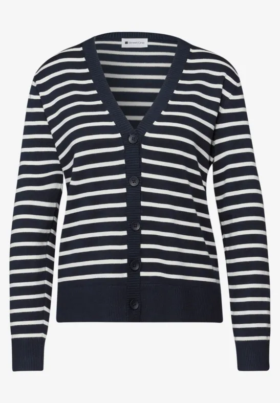 Gestreifter Cardigan deep blue