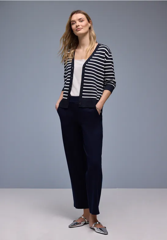 Gestreifter Cardigan deep blue