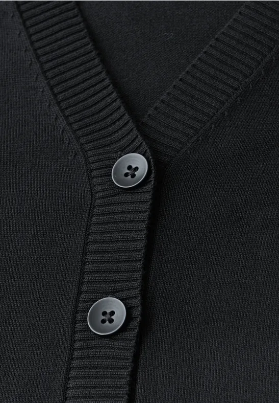 Strickjacke mit V-Ausschnitt Black