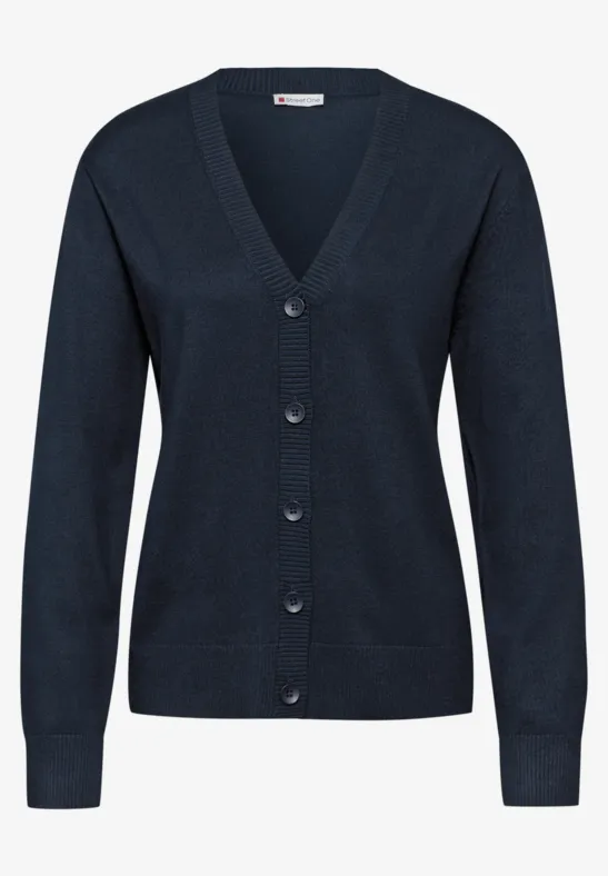 Strickjacke mit V-Ausschnitt deep blue