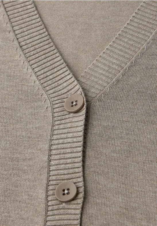 Strickjacke mit V-Ausschnitt mocha dream mel.