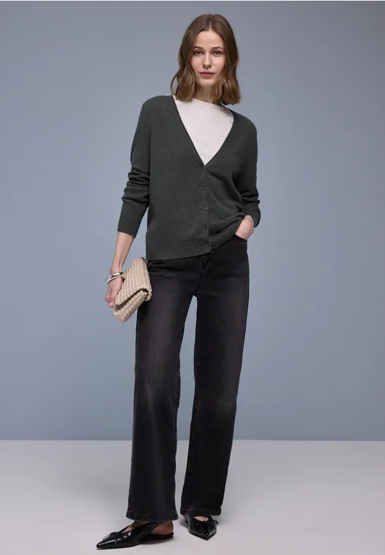 Kuscheliger V-Neck Cardigan gravel grey mel.