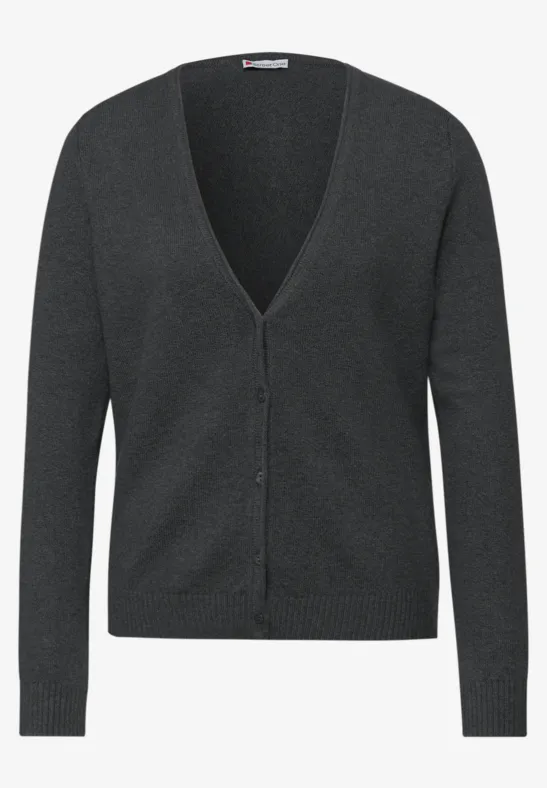 Kuscheliger V-Neck Cardigan gravel grey mel.