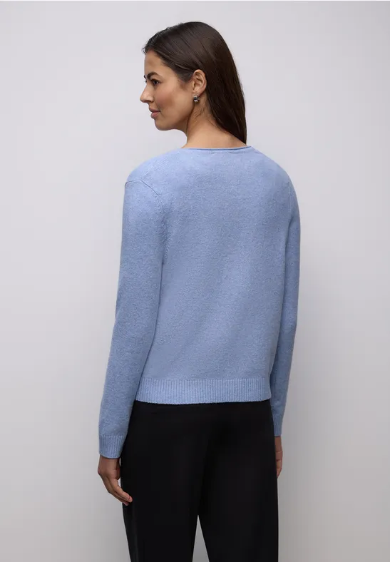 Kuscheliger V-Neck Cardigan frosted blue mel.