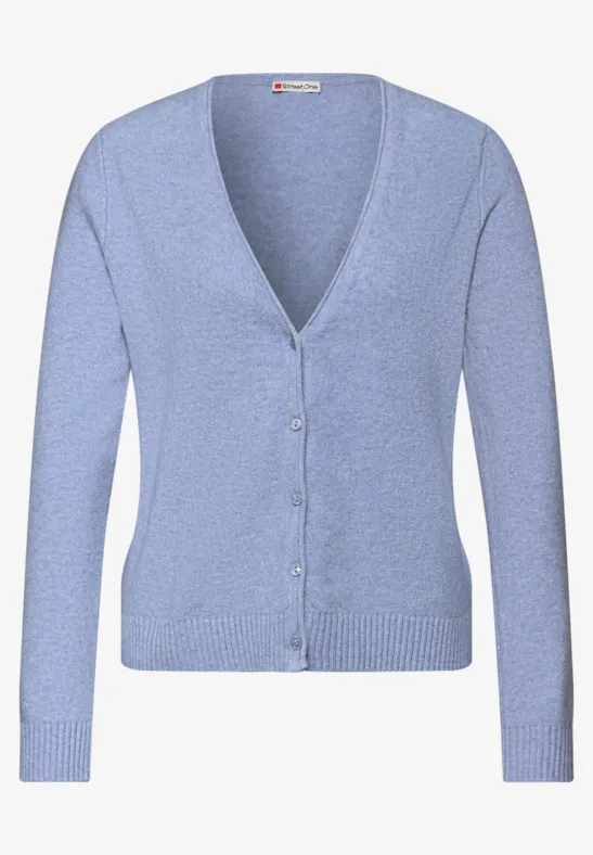 Kuscheliger V-Neck Cardigan frosted blue mel.