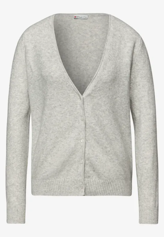 Kuscheliger V-Neck Cardigan pelican grey mel.