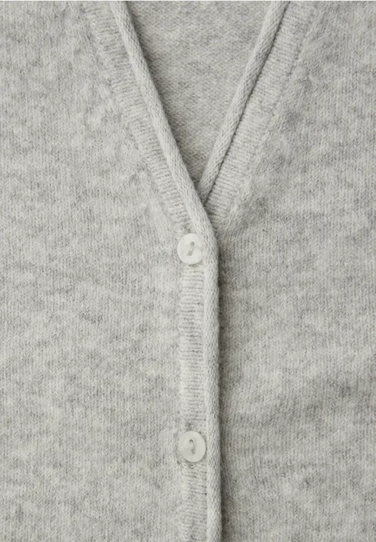 Kuscheliger V-Neck Cardigan pelican grey mel.