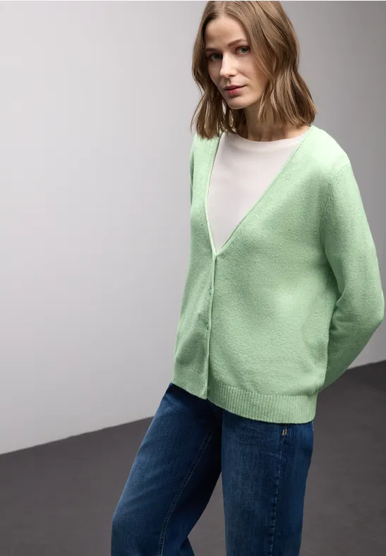 Kuscheliger V-Neck Cardigan pale mint green mel.