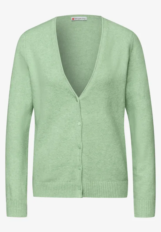 Kuscheliger V-Neck Cardigan pale mint green mel.