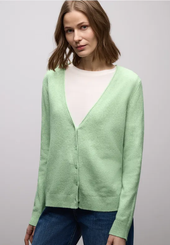 Kuscheliger V-Neck Cardigan pale mint green mel.