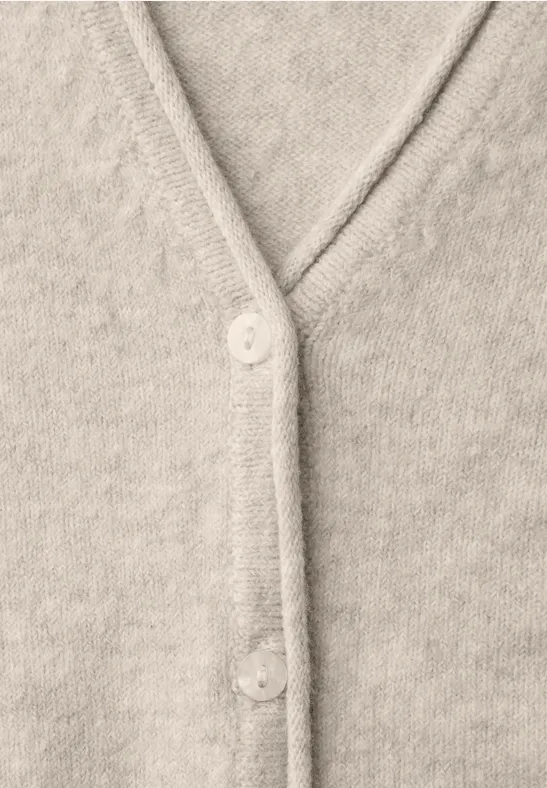 Kuscheliger V-Neck Cardigan cotton beige mel.
