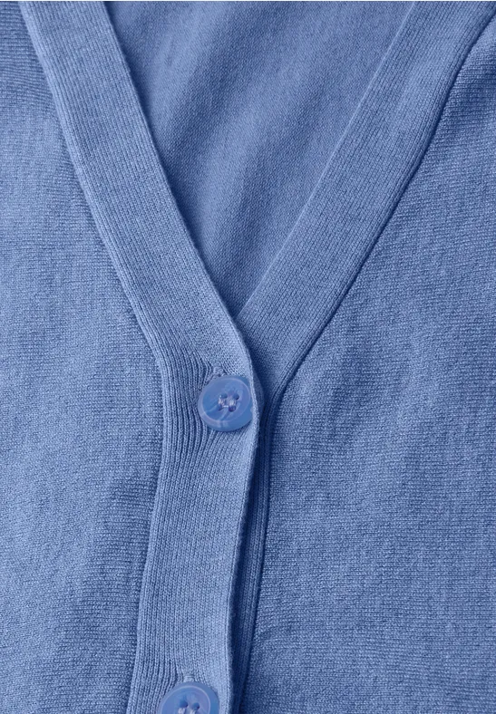 Cardigan in Unifarbe bonnet blue mel.