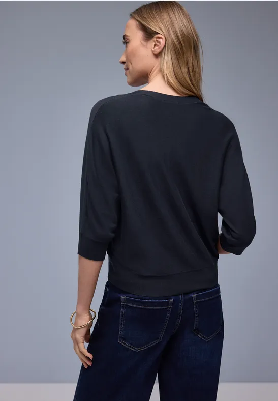 Cardigan in Unifarbe shadowed navy