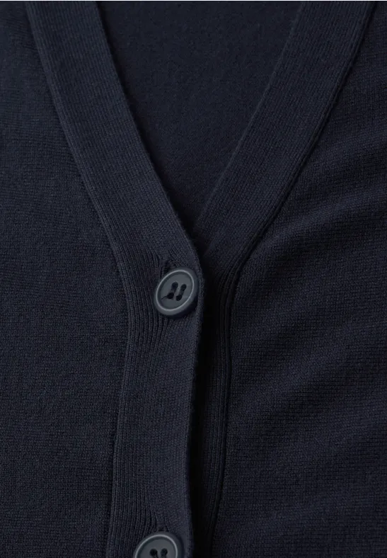 Cardigan in Unifarbe shadowed navy