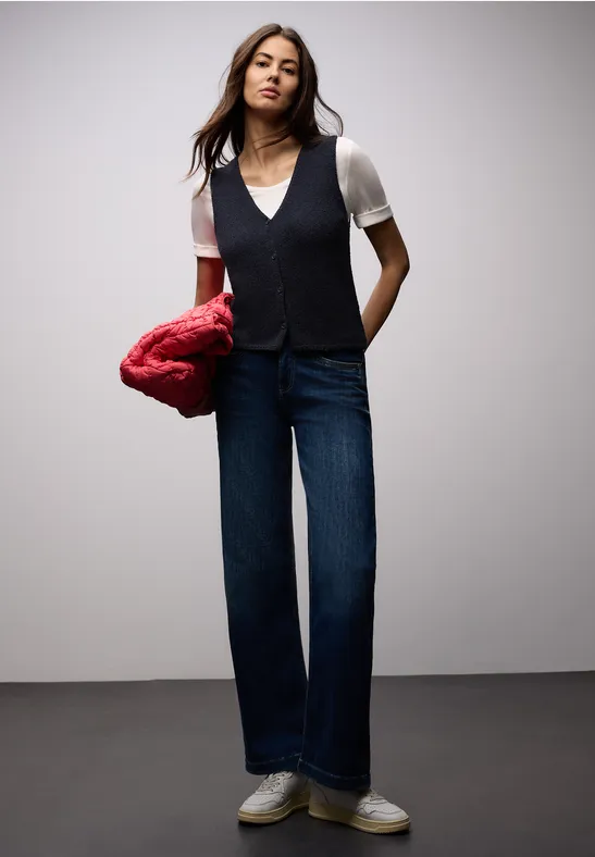 Effen gilet shadowed navy