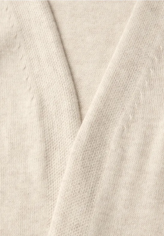 Cardigan in Unifarbe cream white melange