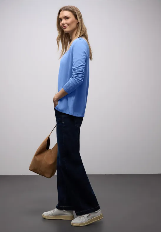 Cardigan in Unifarbe bonnet blue