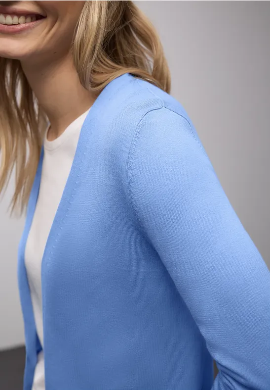 Cardigan in Unifarbe bonnet blue