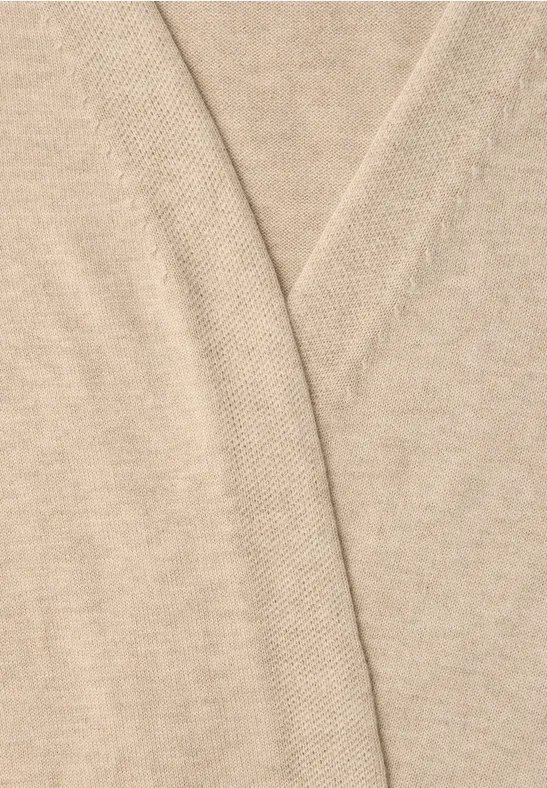 Cardigan en couleur unie cotton beige mel.