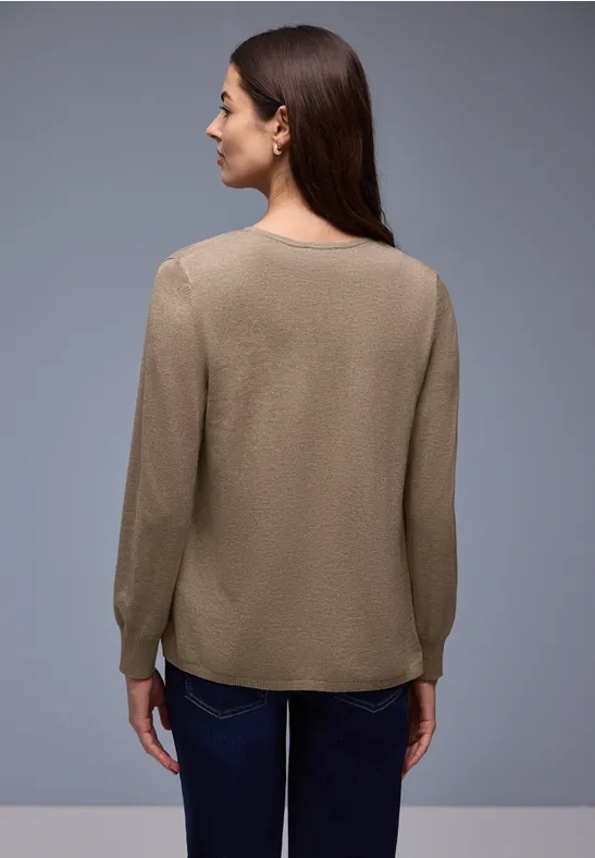 Cardigan en couleur unie light terra mocha mel.