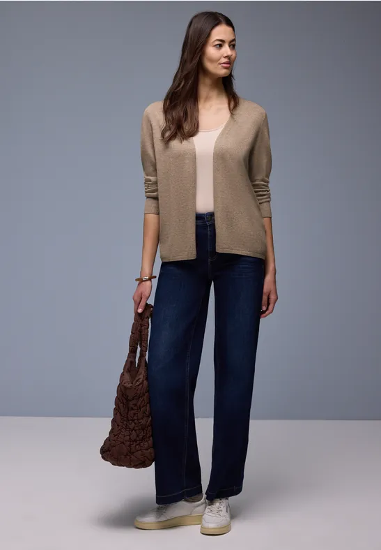 Cardigan en couleur unie light terra mocha mel.