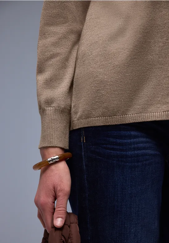 Cardigan en couleur unie light terra mocha mel.