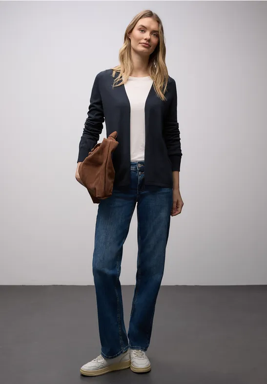 Cardigan in Unifarbe shadowed navy
