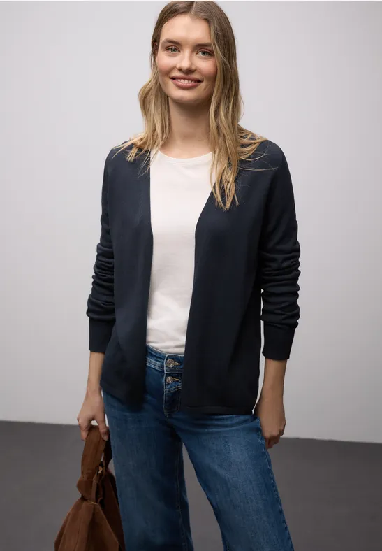Cardigan in Unifarbe shadowed navy