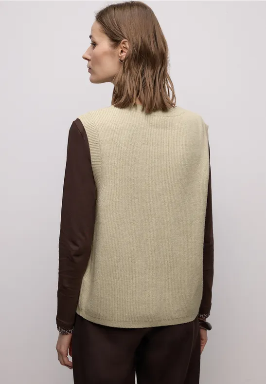 Kuschelige Weste cotton beige mel.