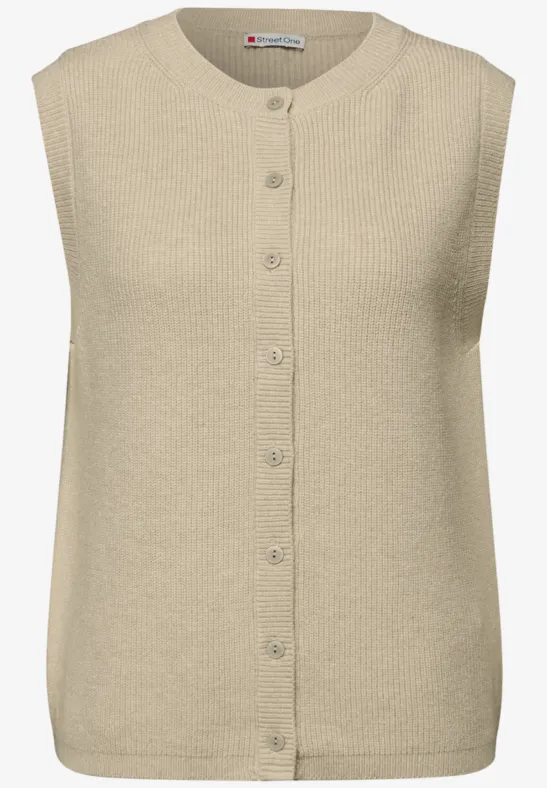 Kuschelige Weste cotton beige mel.