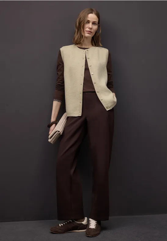 Kuschelige Weste cotton beige mel.