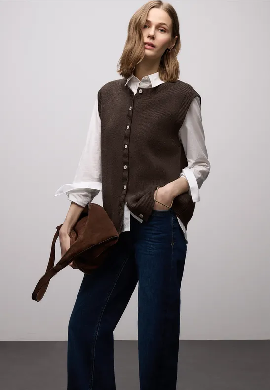 Kuschelige Weste molten earth