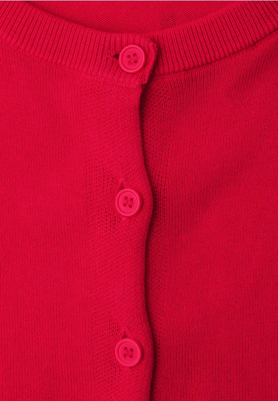 Cardigan in Unifarbe salsa red