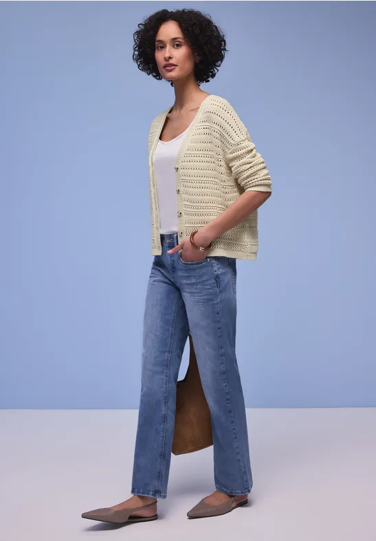 Kardigan ze strukturą soft beige