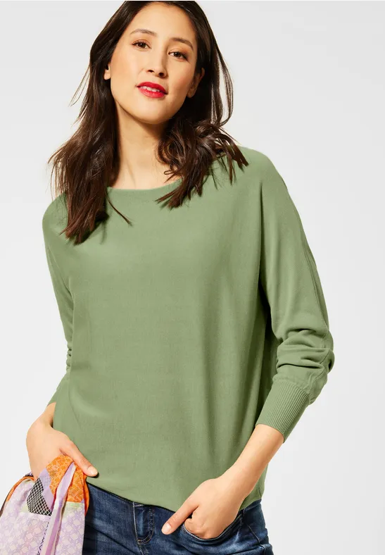 Pullover mit Dolmanärmeln faded green
