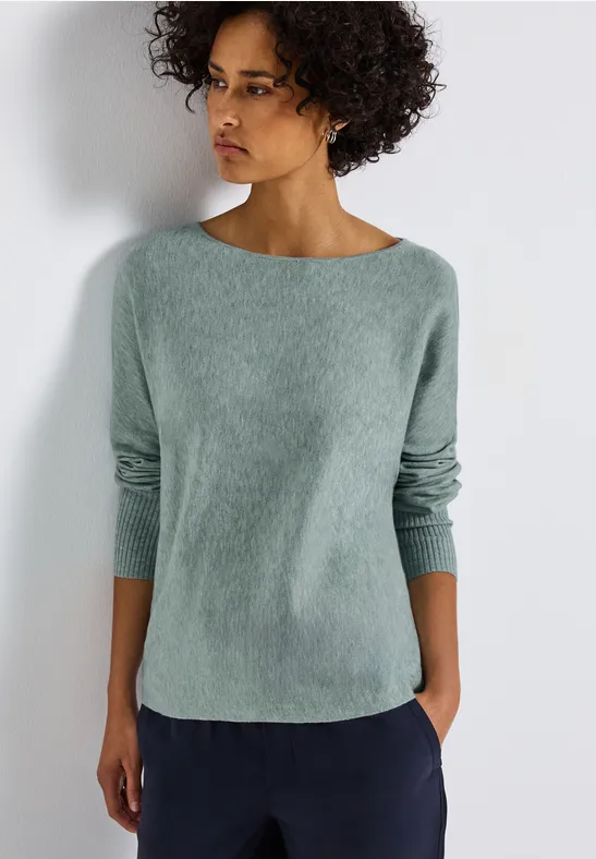 Dolman Pullover nile blue mel.