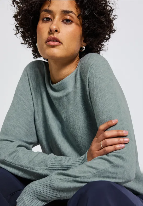 Dolman Pullover nile blue mel.