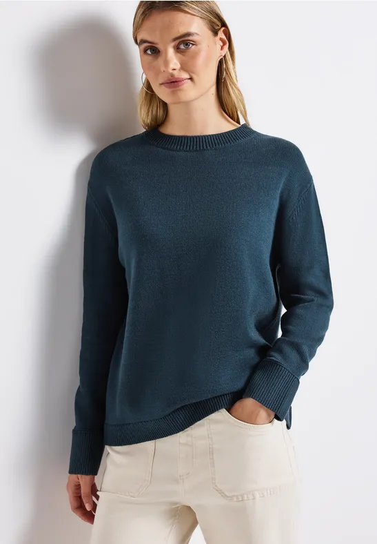 Rundhals Pullover tide blue