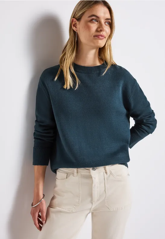 Rundhals Pullover tide blue