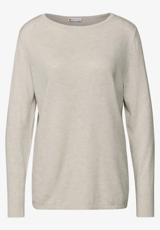 Basic Pullover tusk cream mel.