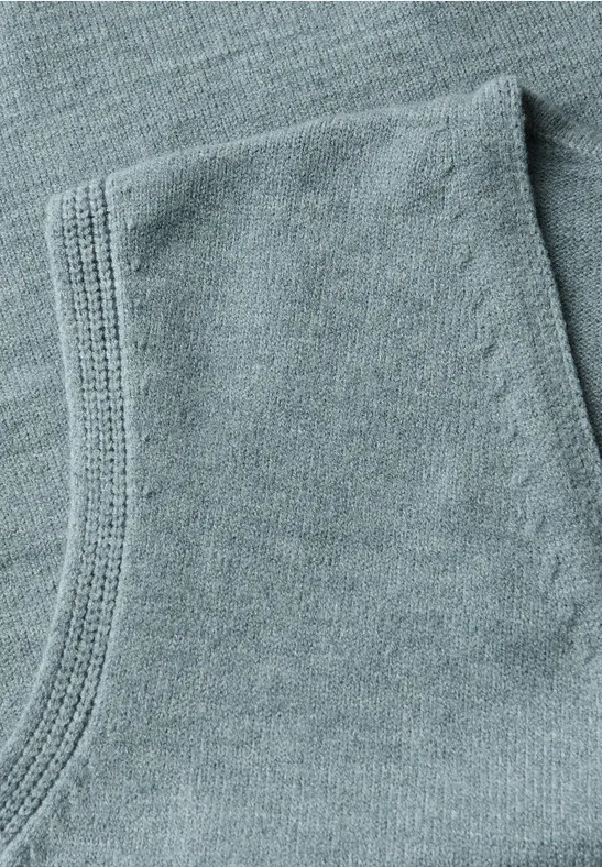 Ärmelloser V-Neck Pullover nile blue mel.